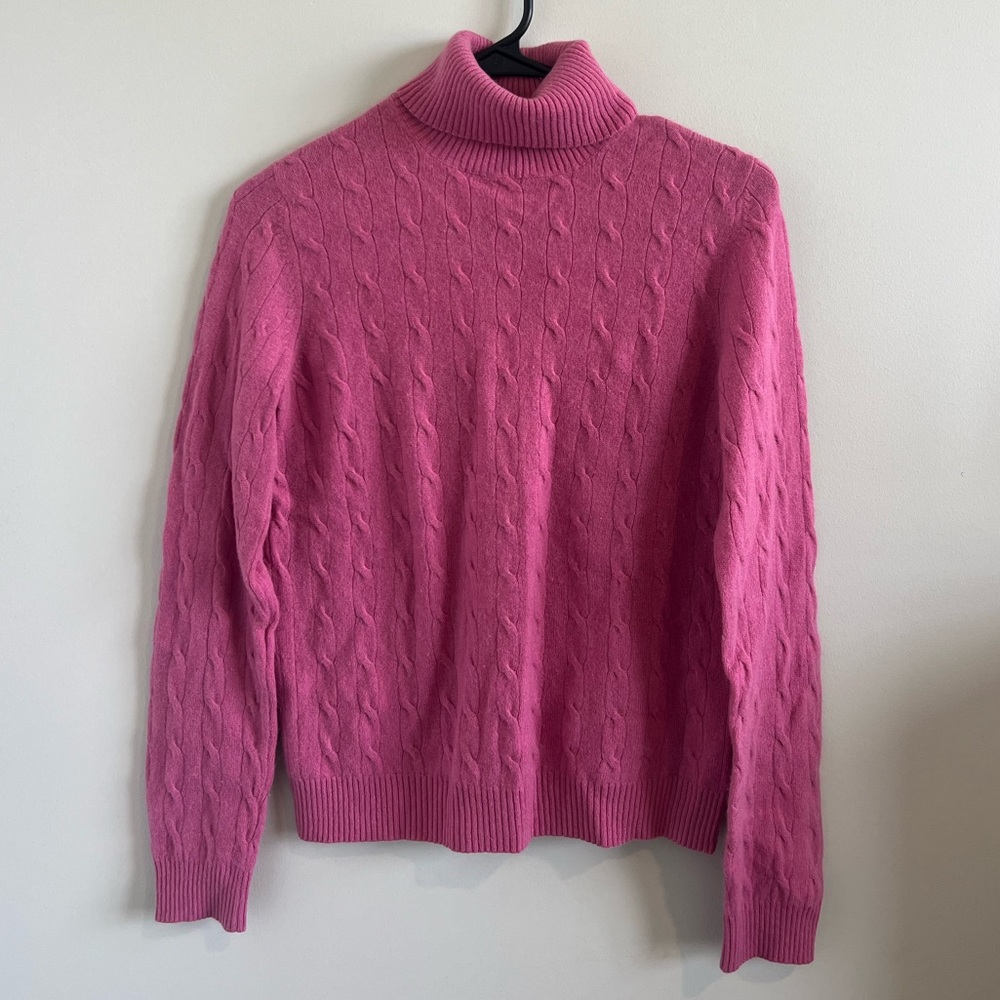 Pink 100% Cashmere Charter Club Turtleneck Sweater